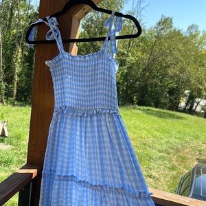 Blue gingham dress